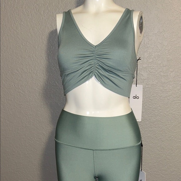 ALO Yoga Pants - ALO Yoga Sage Green Leggings and Top Set